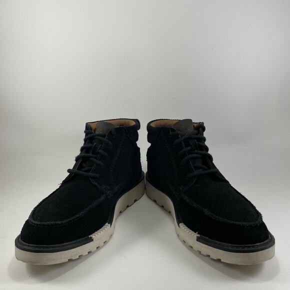 Clarks Collection Barnes Mid Boots Black Suede Mens Size 9 Moc Toe Lace Up - Picture 10 of 11